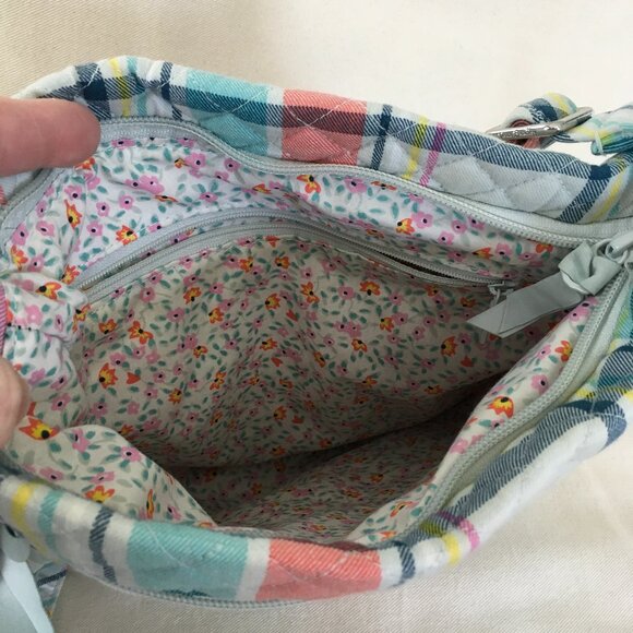 Vera Bradley Pastel Plaid Triple Zip Crossbody - Picture 4 of 11